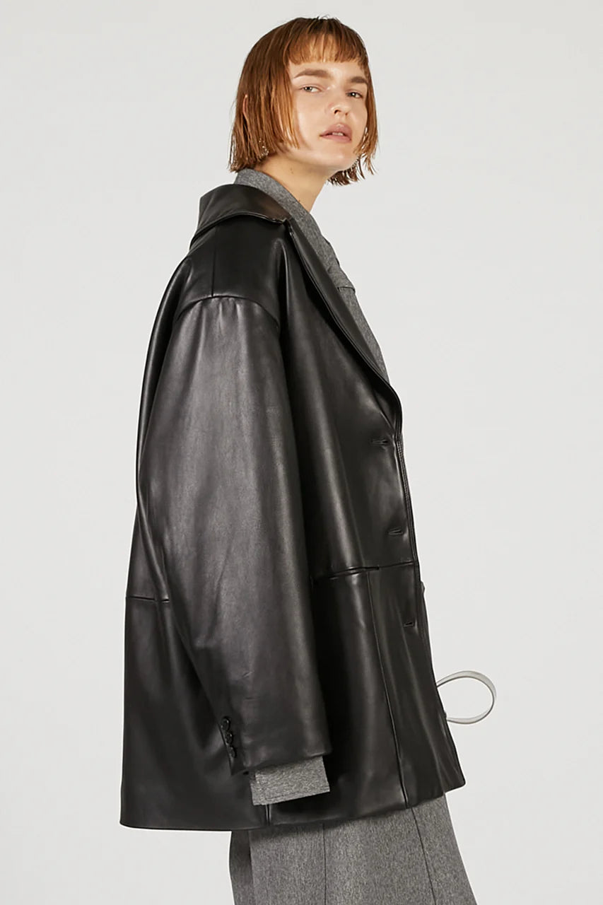 overcoat leather jacket coat