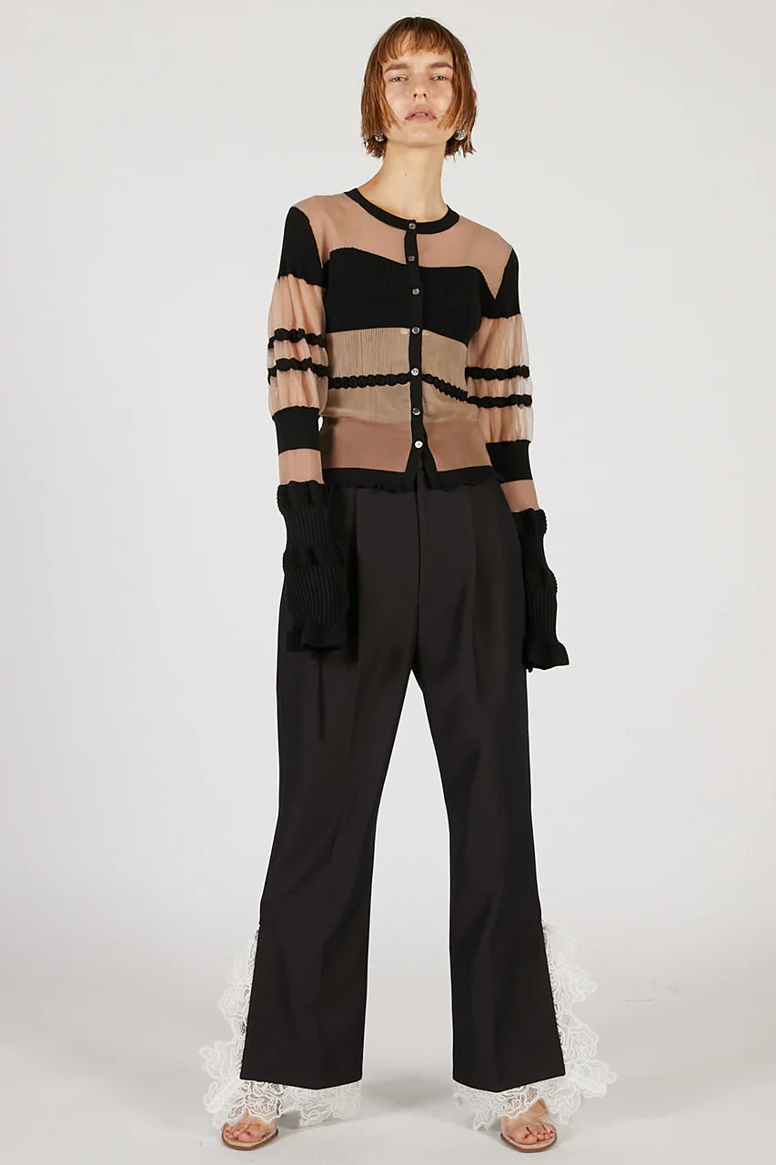 contrast border knit top