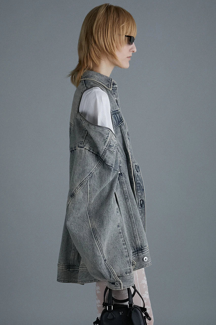 zip denim shirt blouson