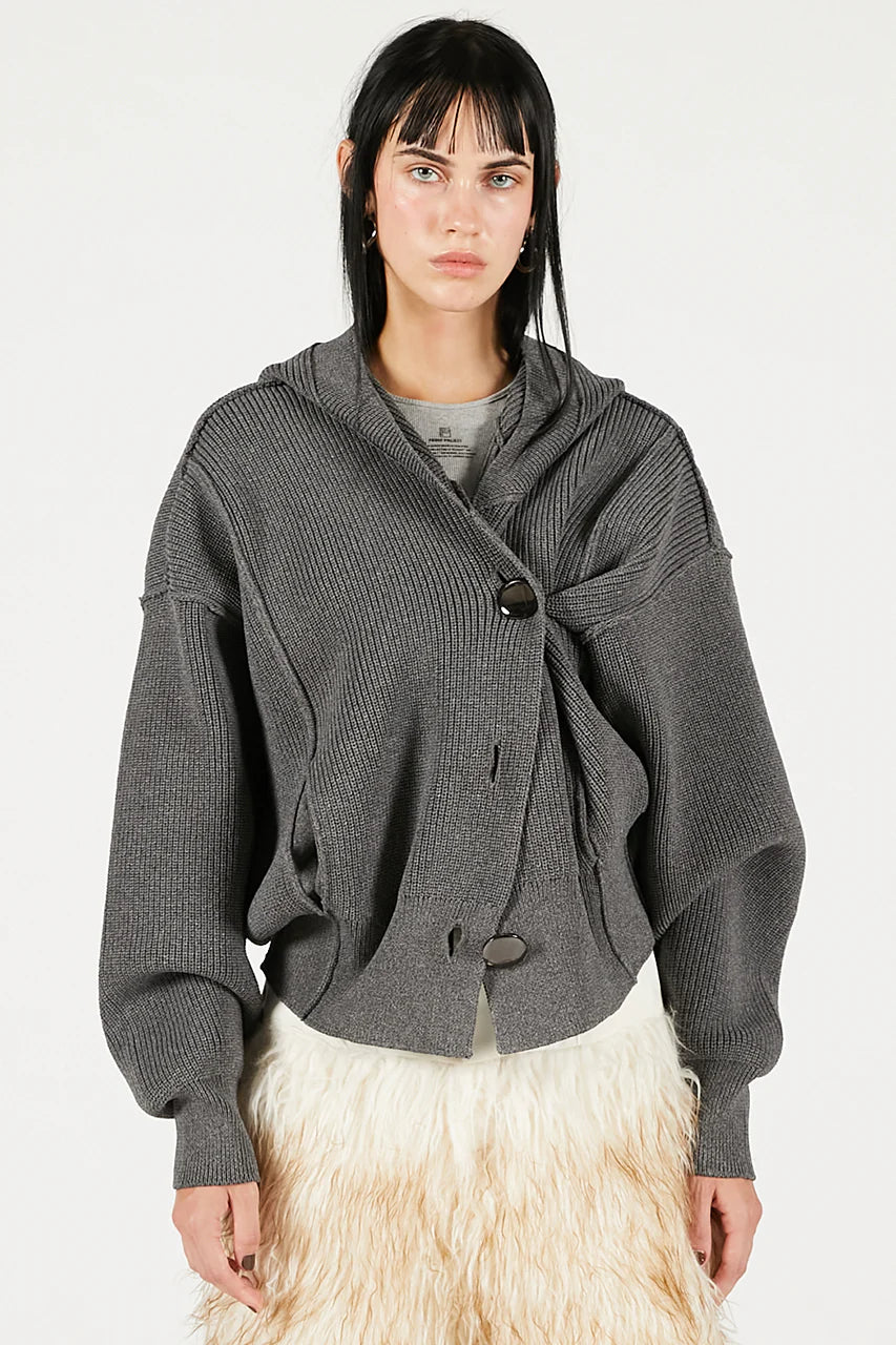 hoodie knit cardigan