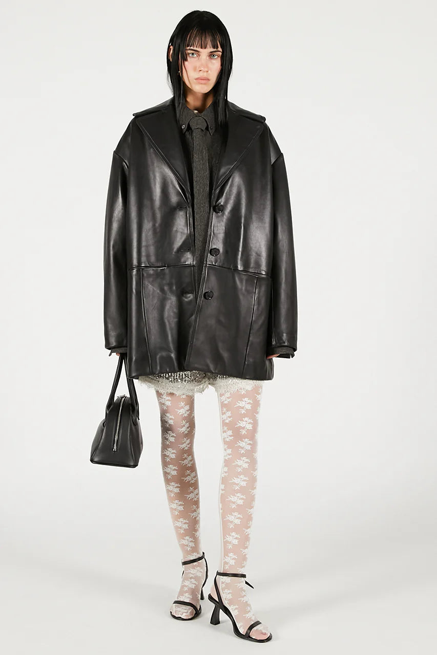 overcoat leather jacket coat