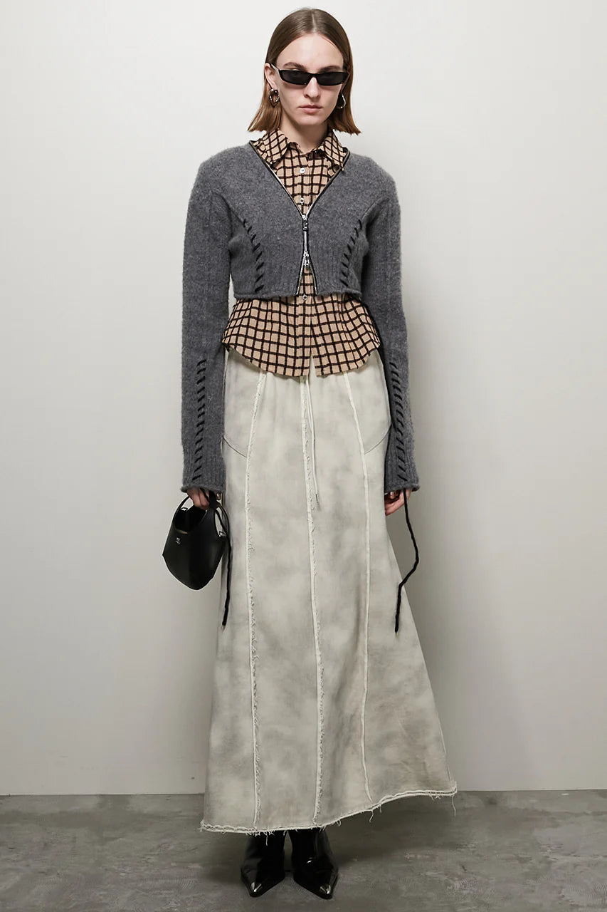 cashmere blend lace-up knit