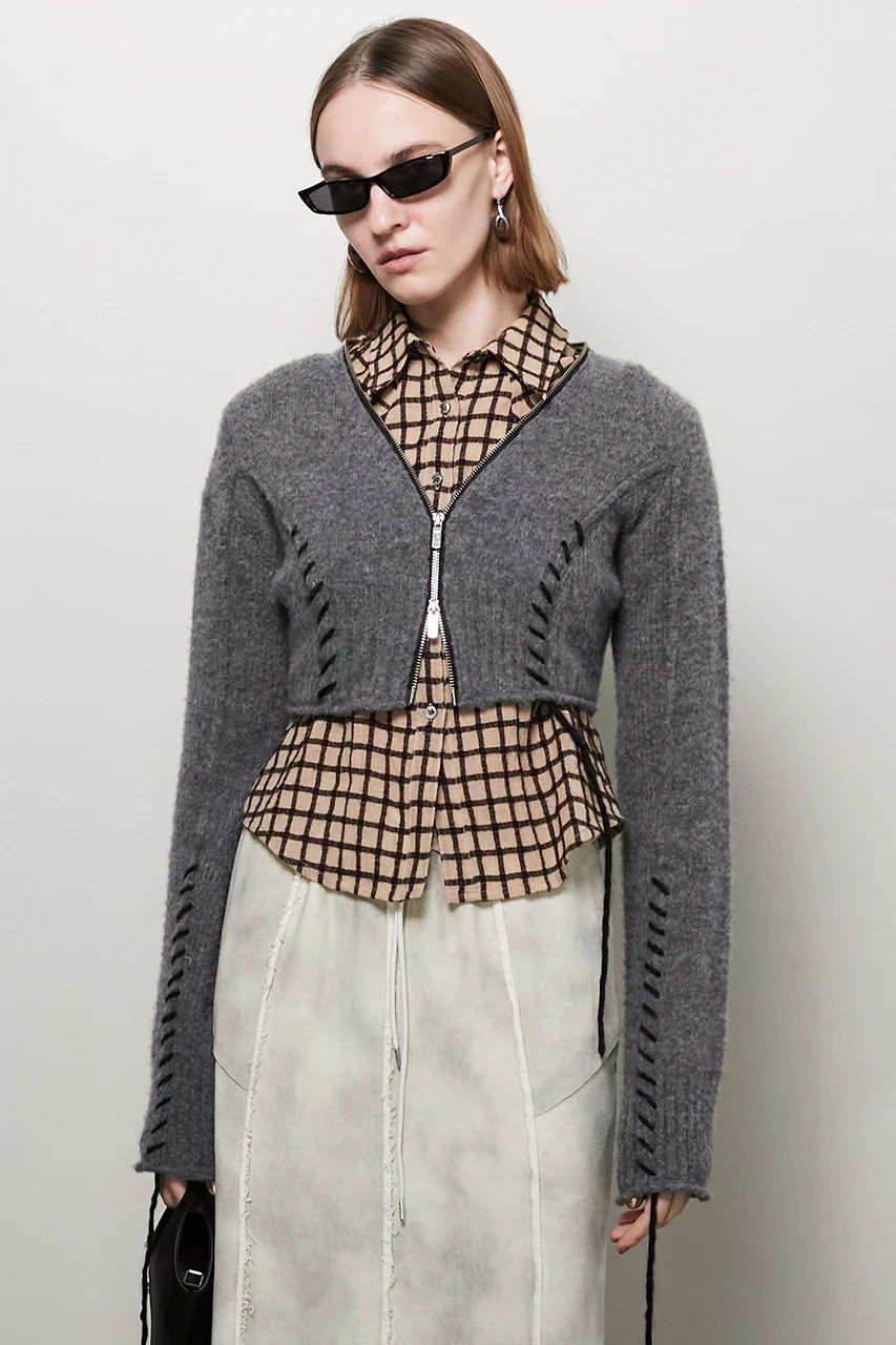 cashmere blend lace-up knit