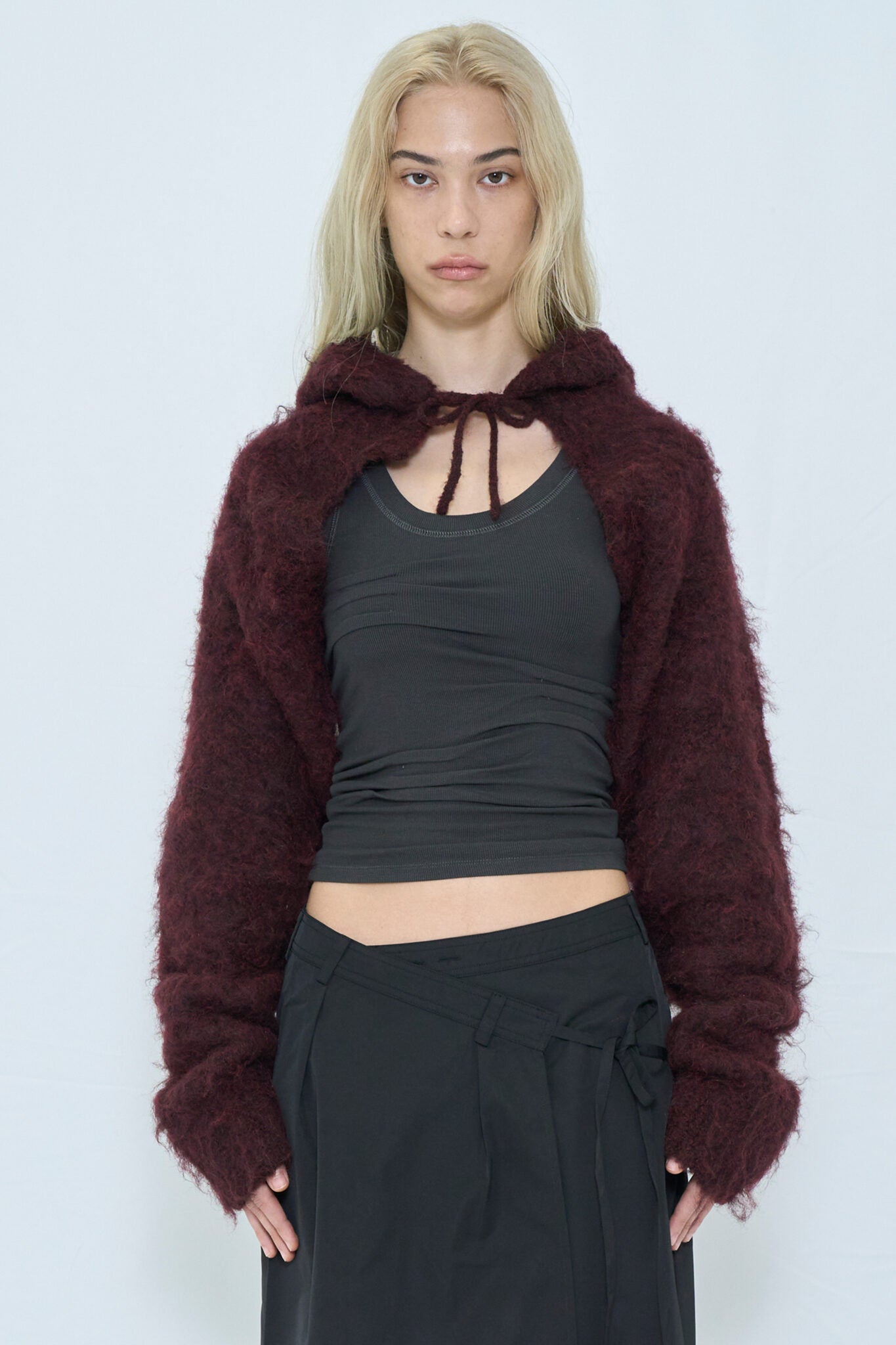 2way hooded muffler knit