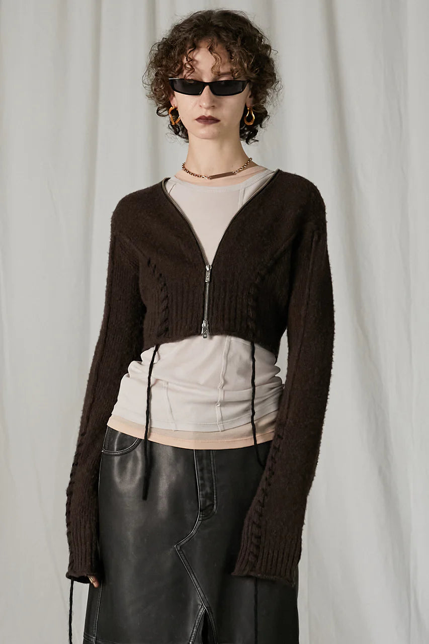 cashmere blend lace-up knit
