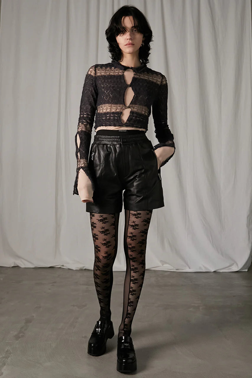 leather shorts