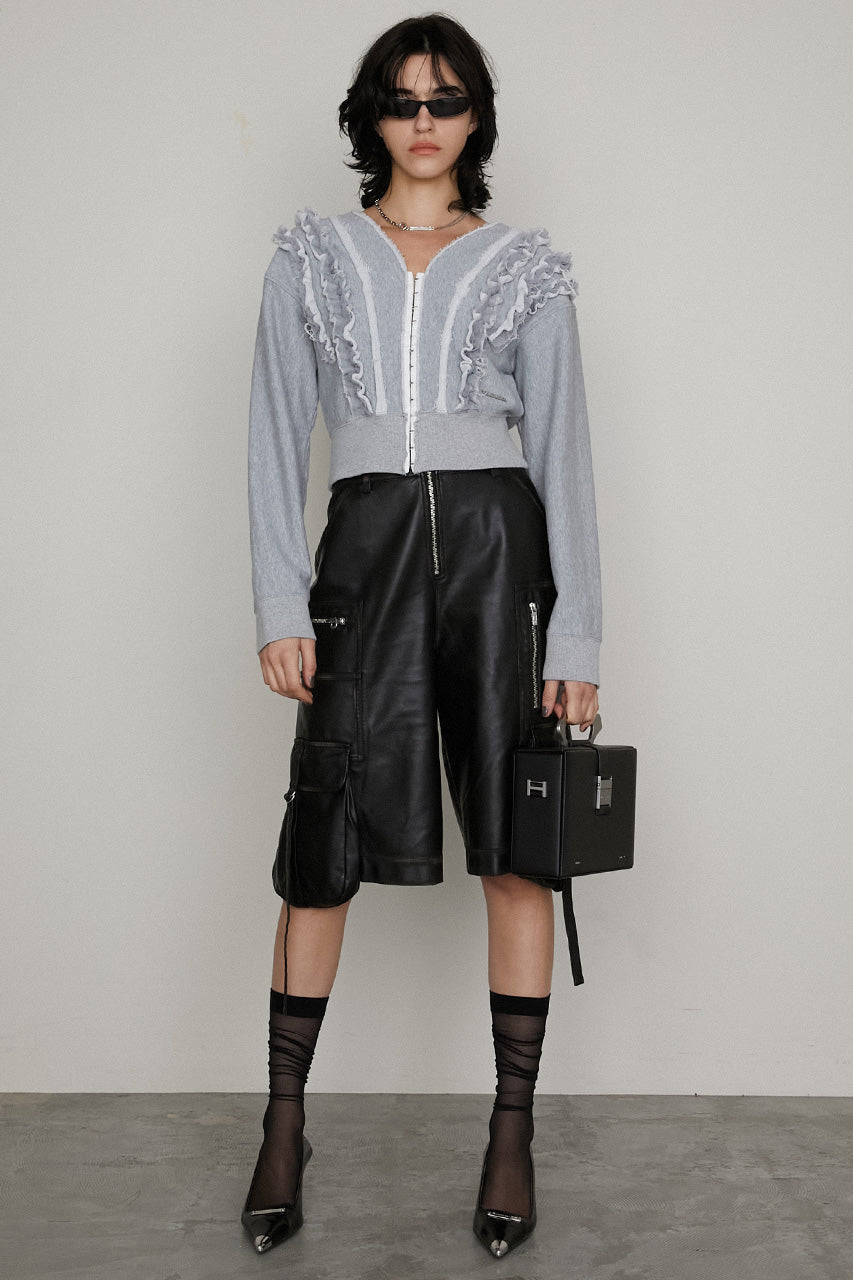 frills sweatshirt cardigan