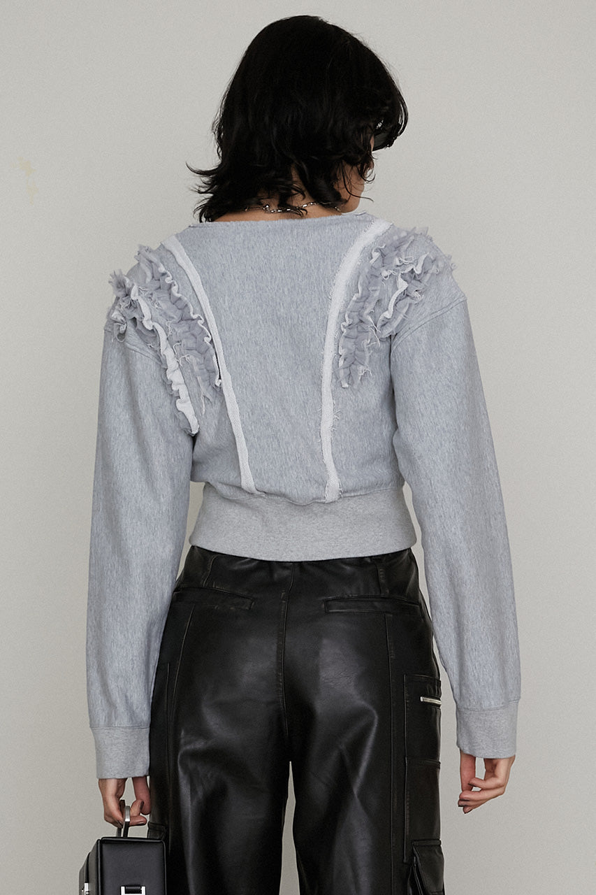 frills sweatshirt cardigan
