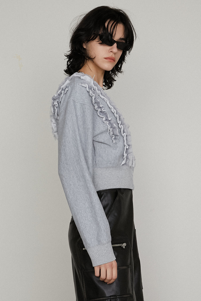 frills sweatshirt cardigan