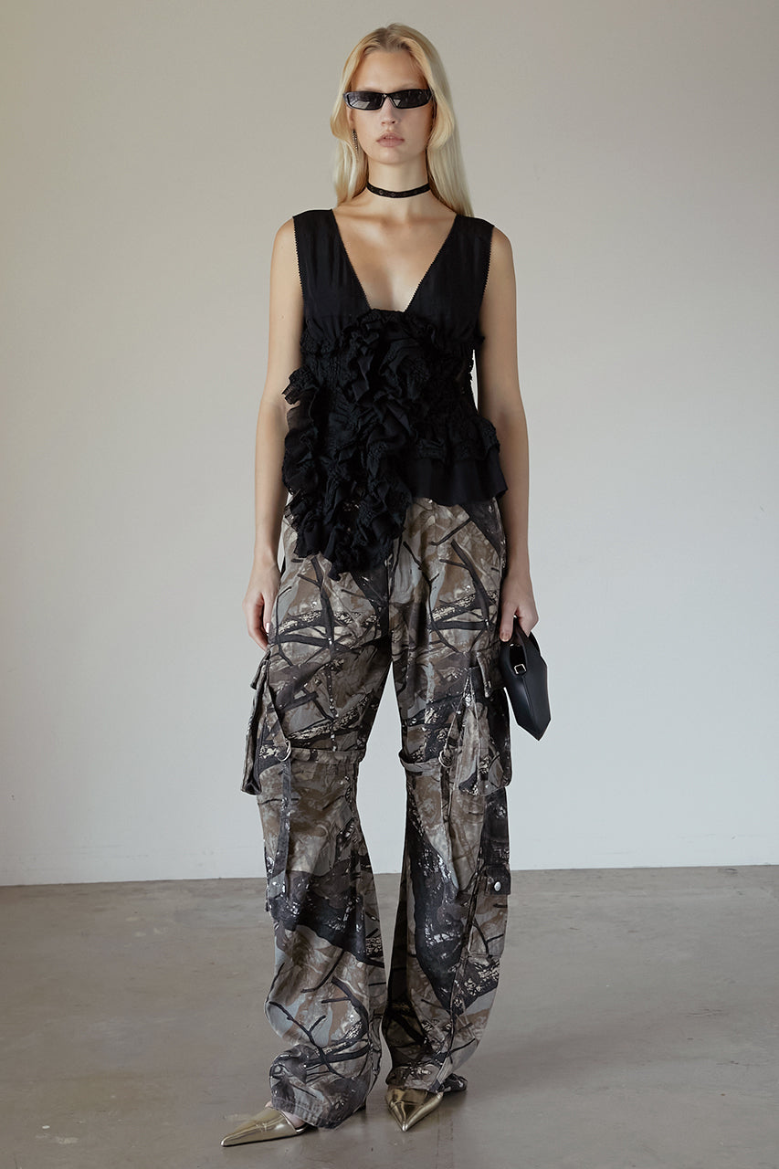 mixed frill top