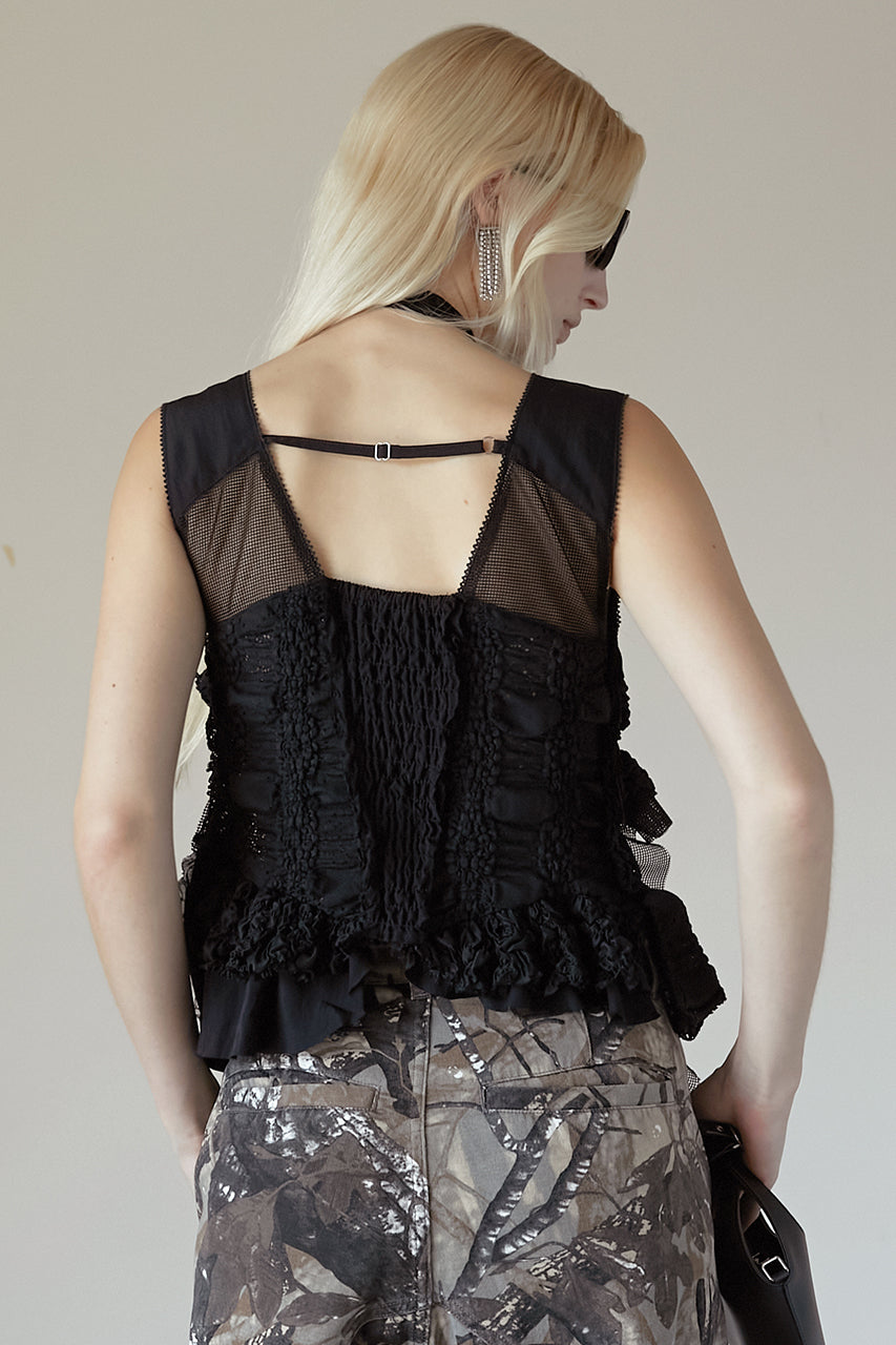 mixed frill top