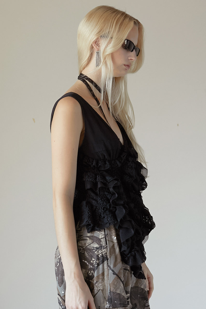 mixed frill top