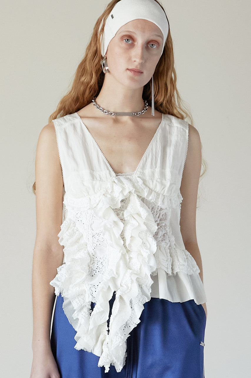 mixed frill top