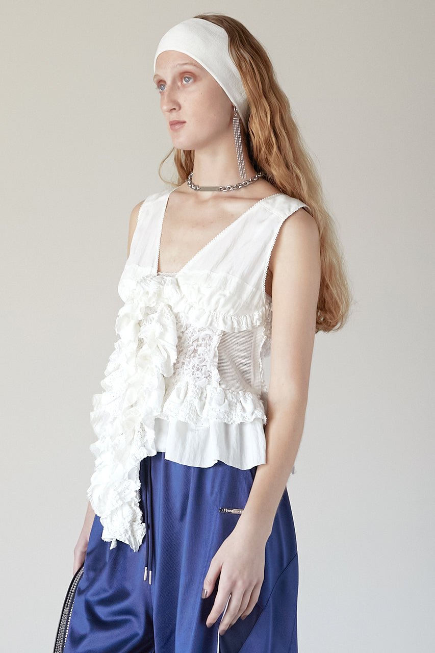 mixed frill top