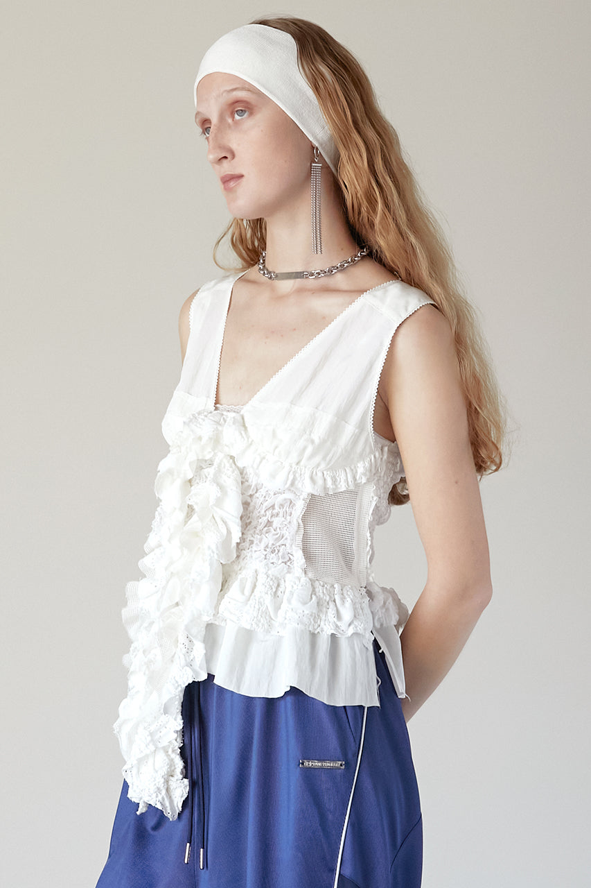 mixed frill top