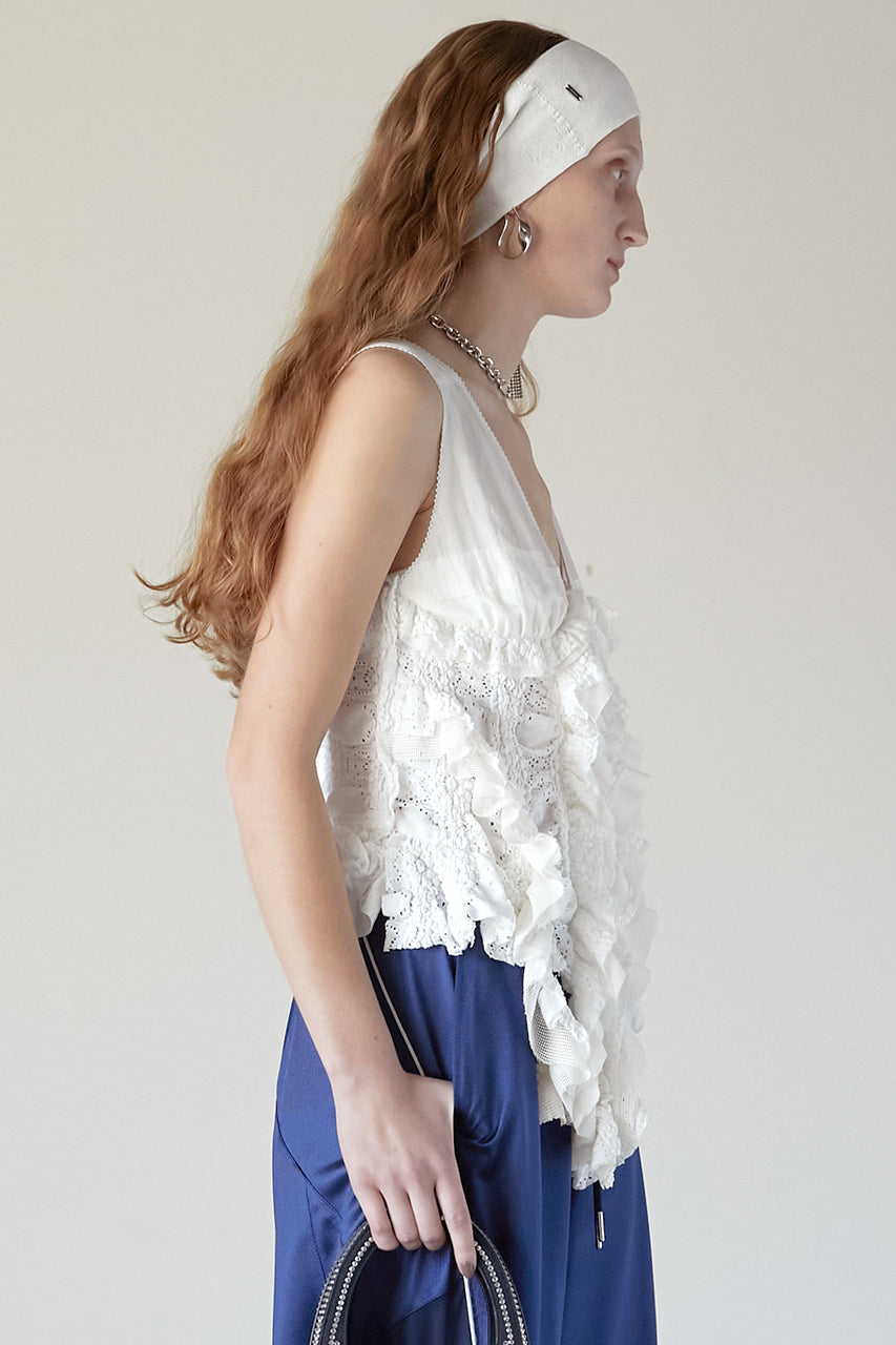 mixed frill top