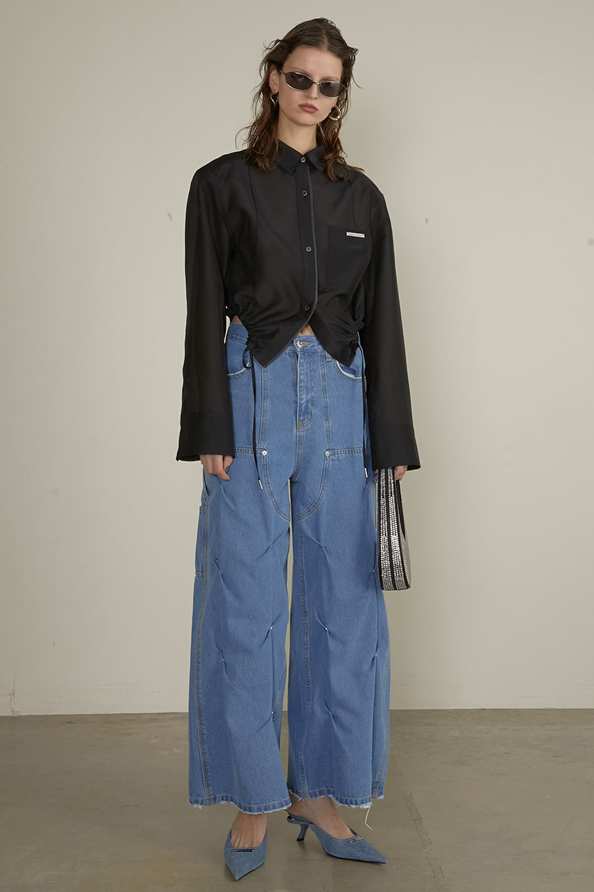 pintuck short shirt
