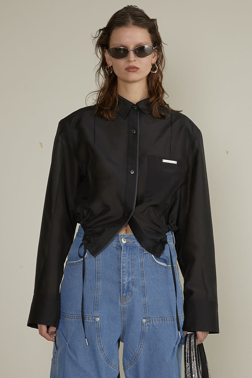 pintuck short shirt