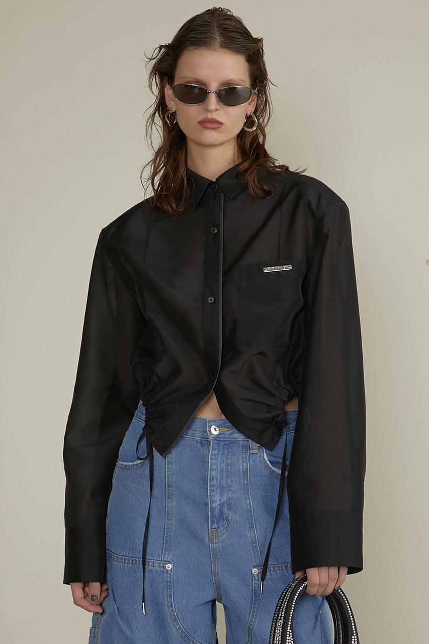 pintuck short shirt