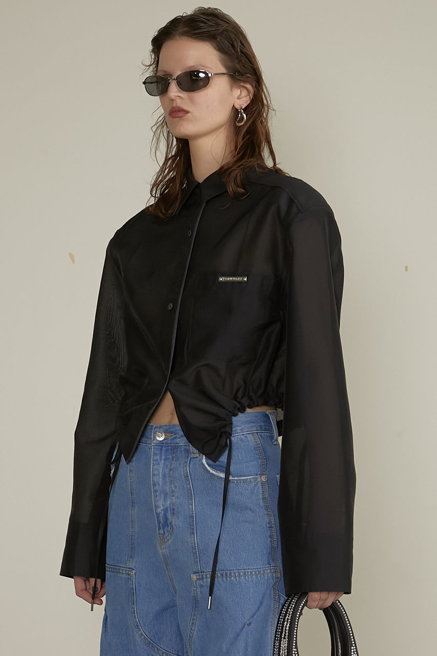 pintuck short shirt