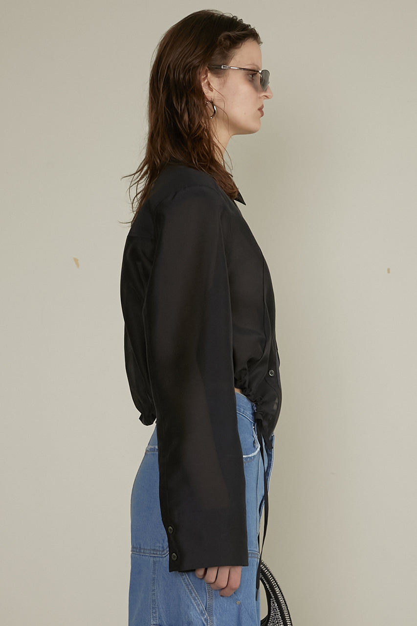 pintuck short shirt