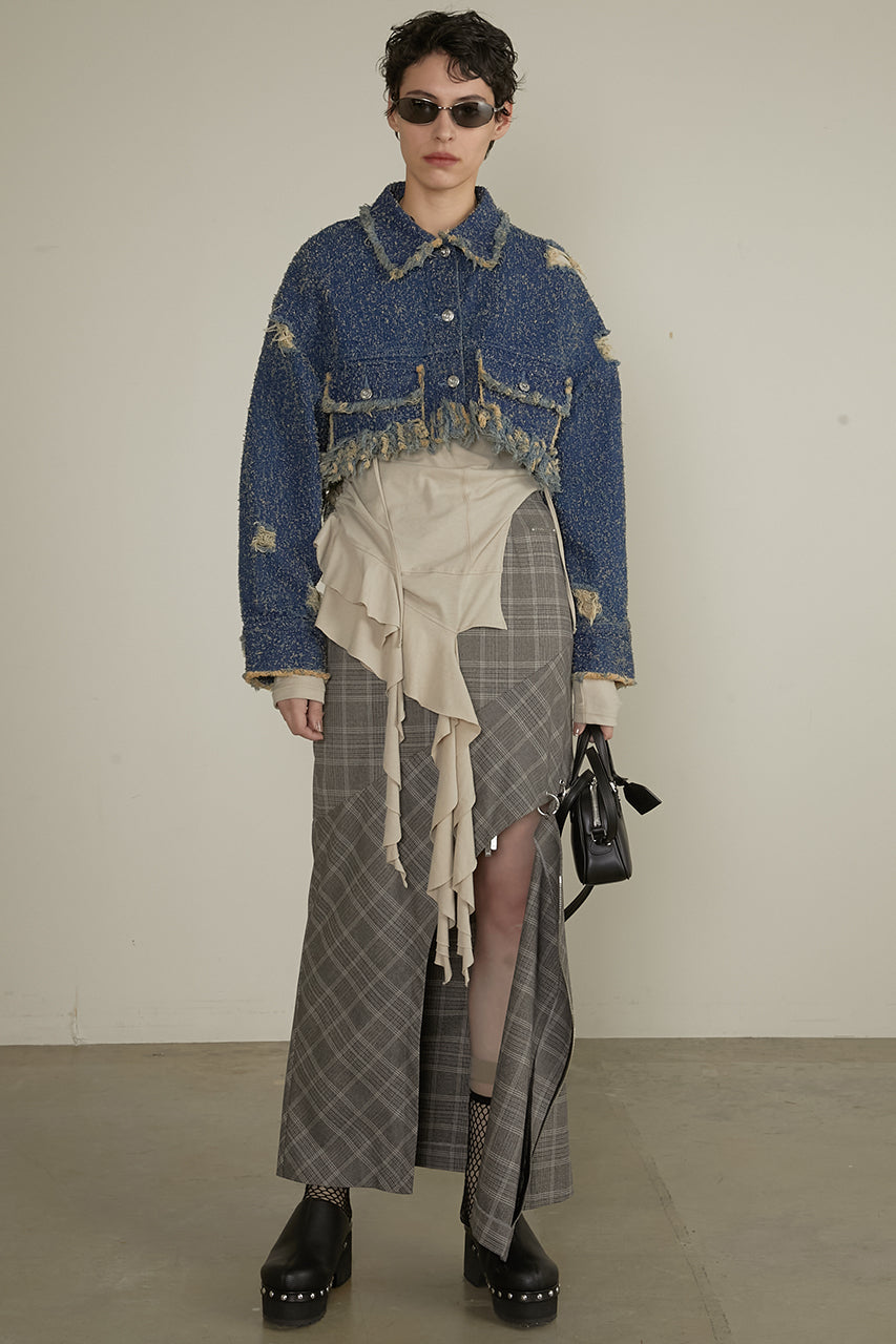 tweedy denim blouson