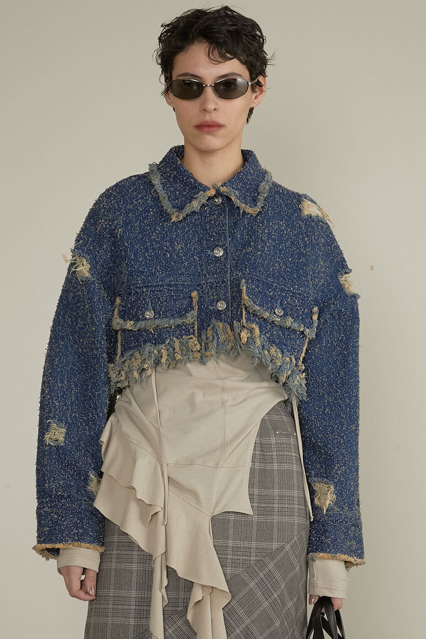 tweedy denim blouson