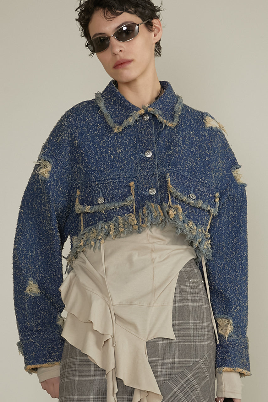 tweedy denim blouson
