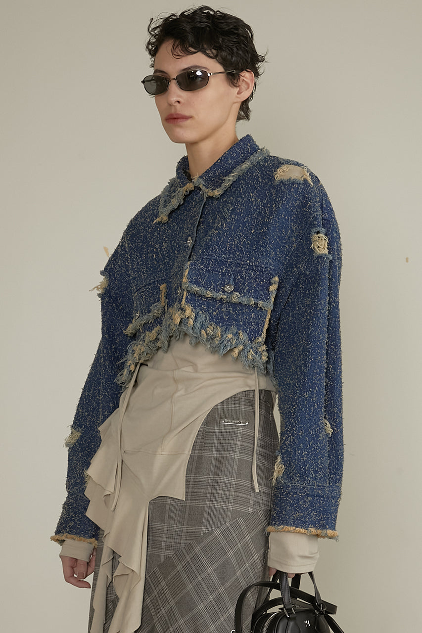 tweedy denim blouson