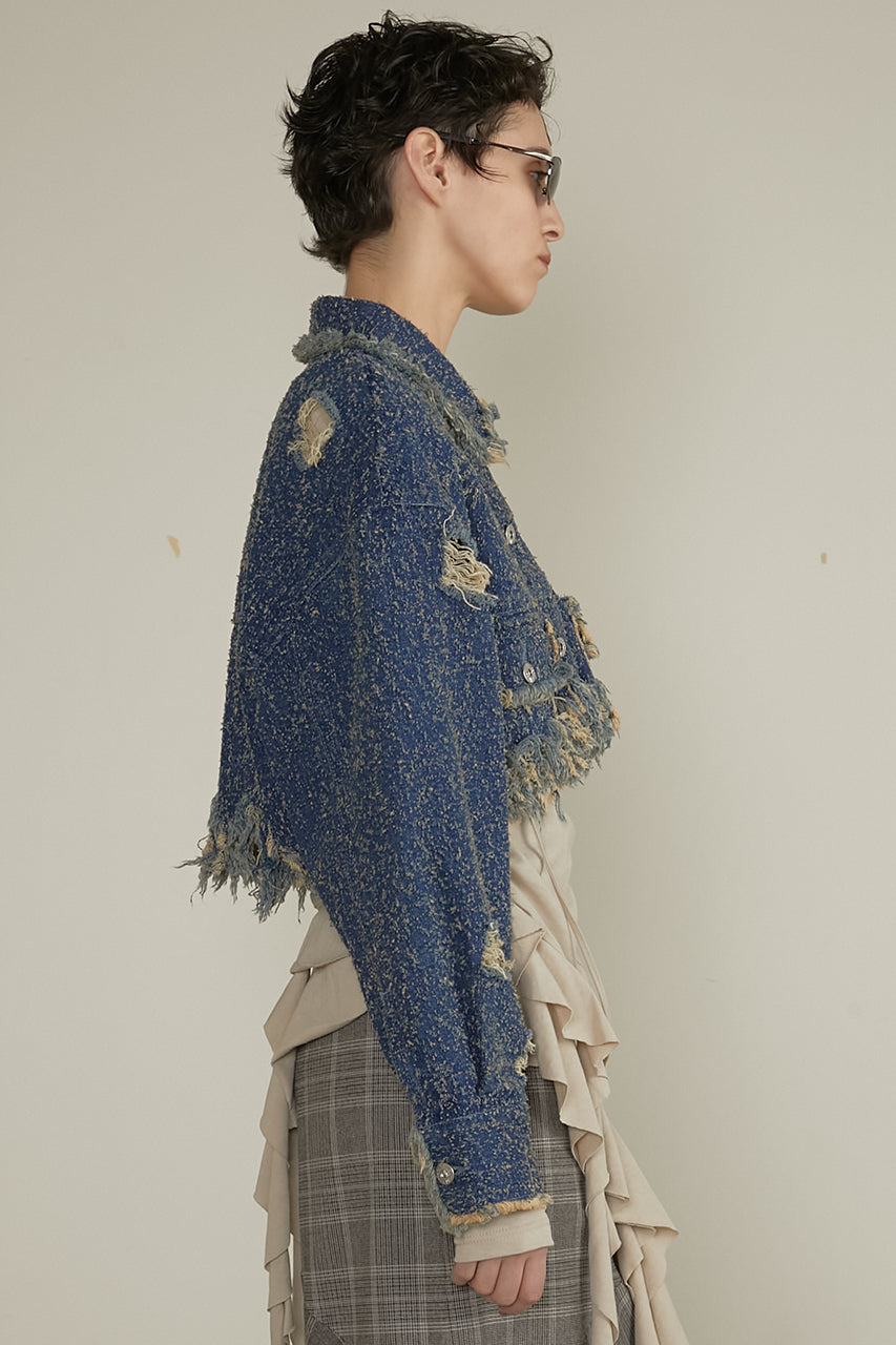 tweedy denim blouson