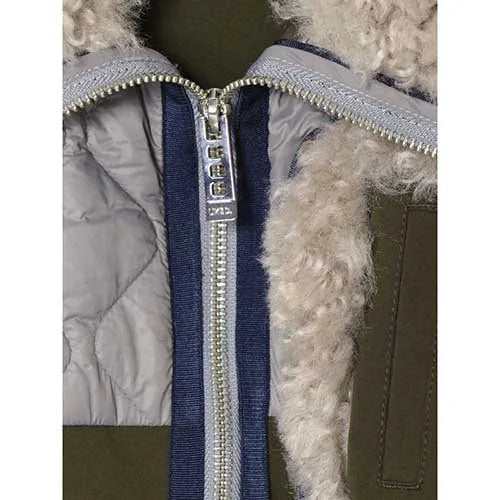 big collar fabric mix vest