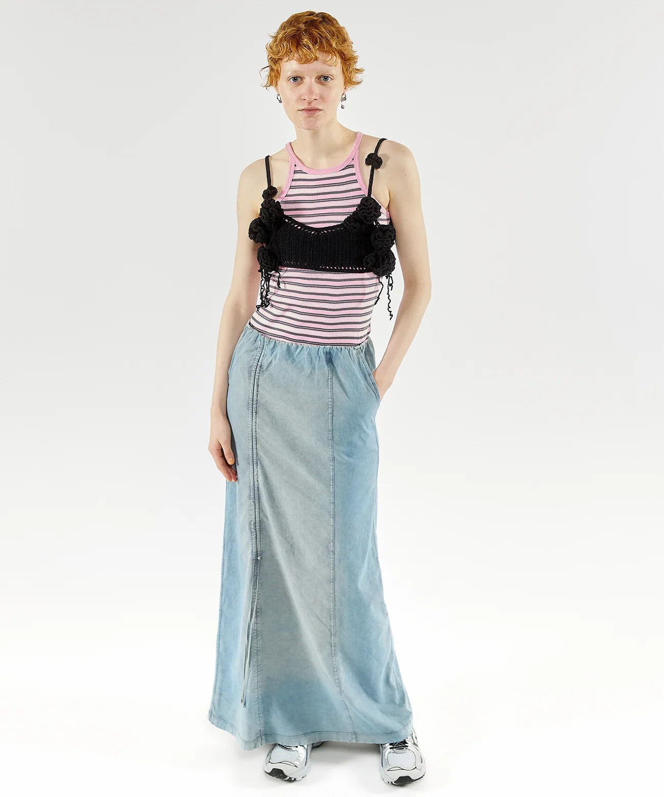 flower pattern motif bustier
