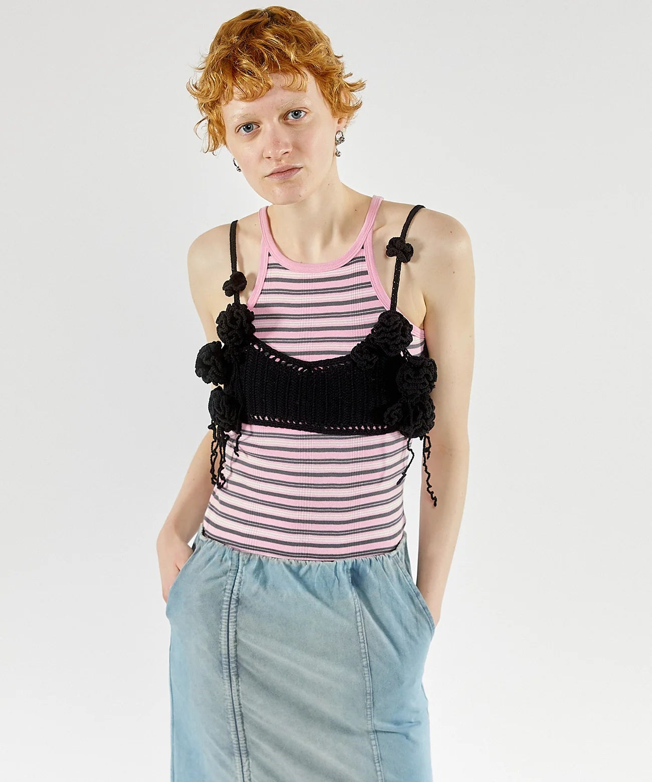 flower pattern motif bustier
