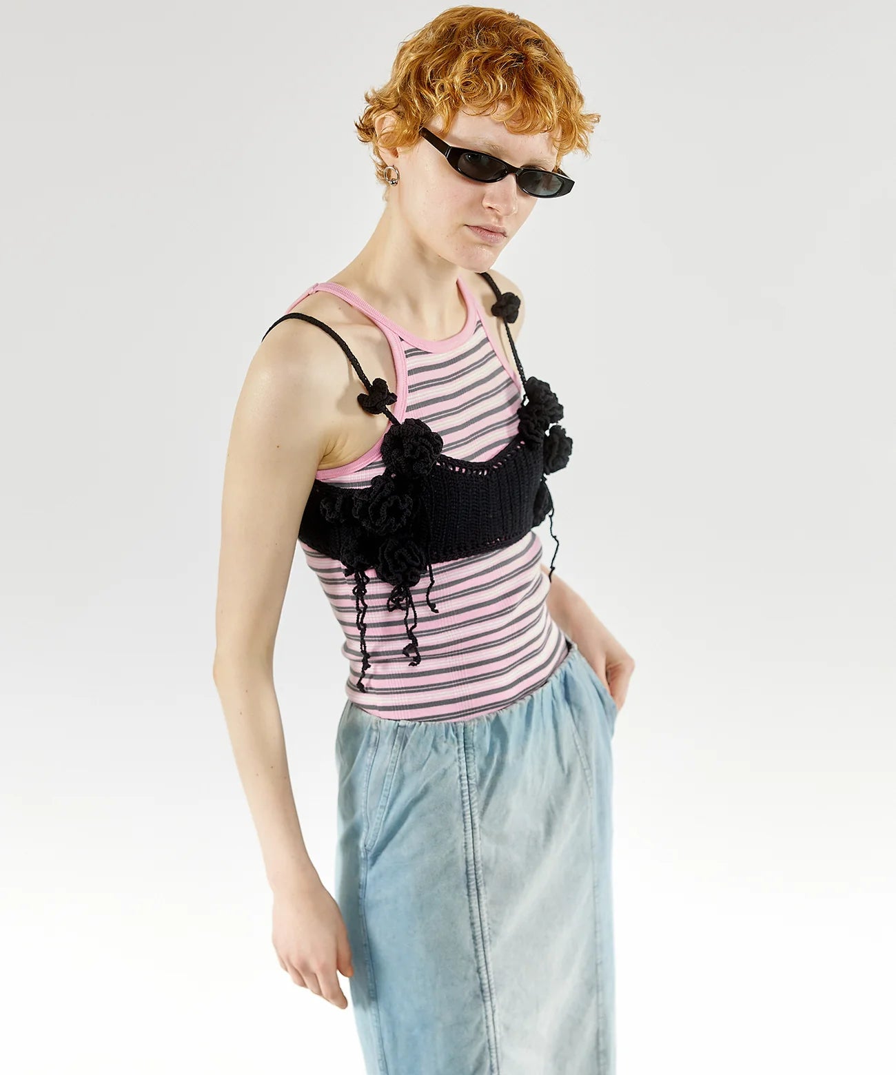 flower pattern motif bustier