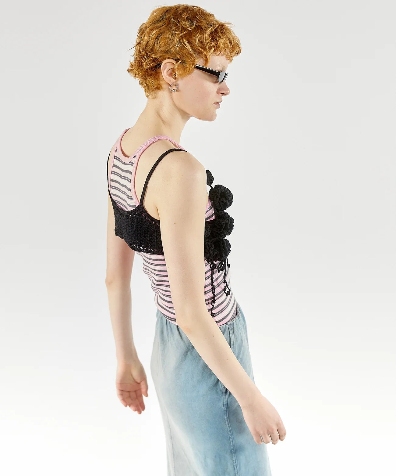 flower pattern motif bustier
