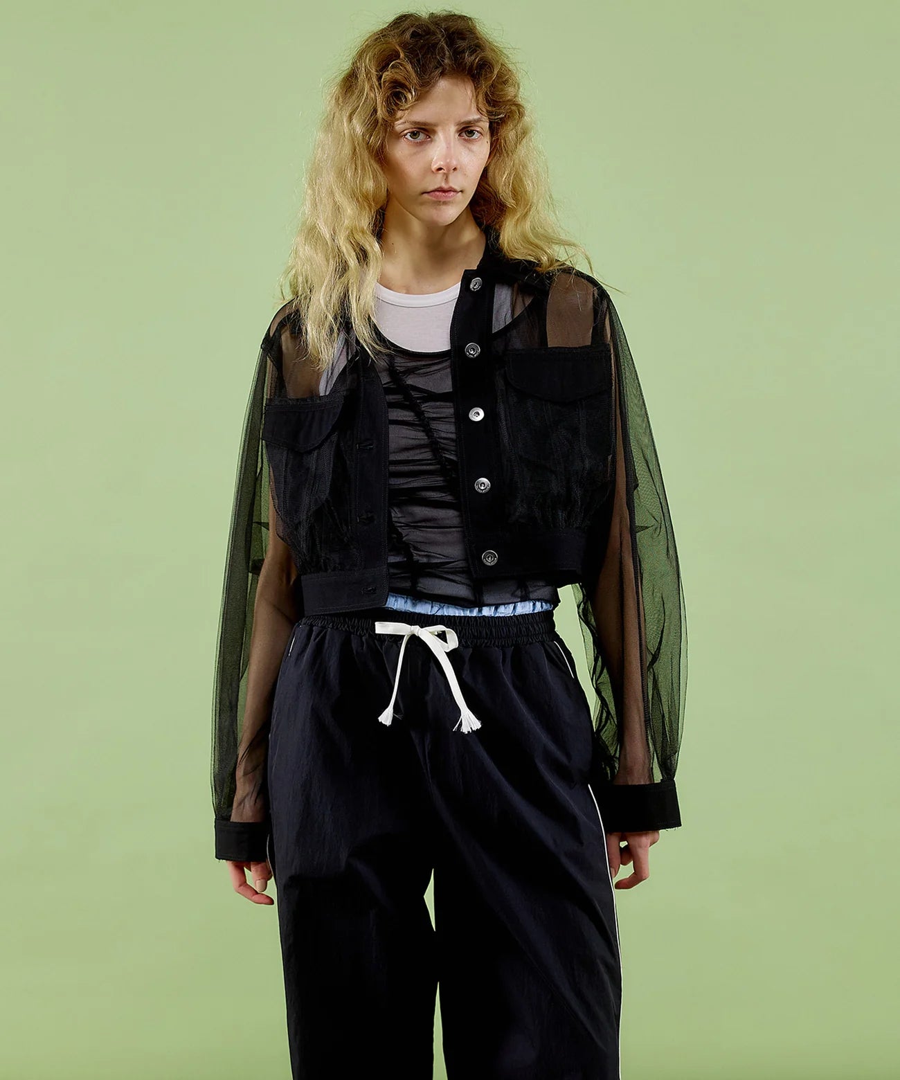 sheer tulle jacket