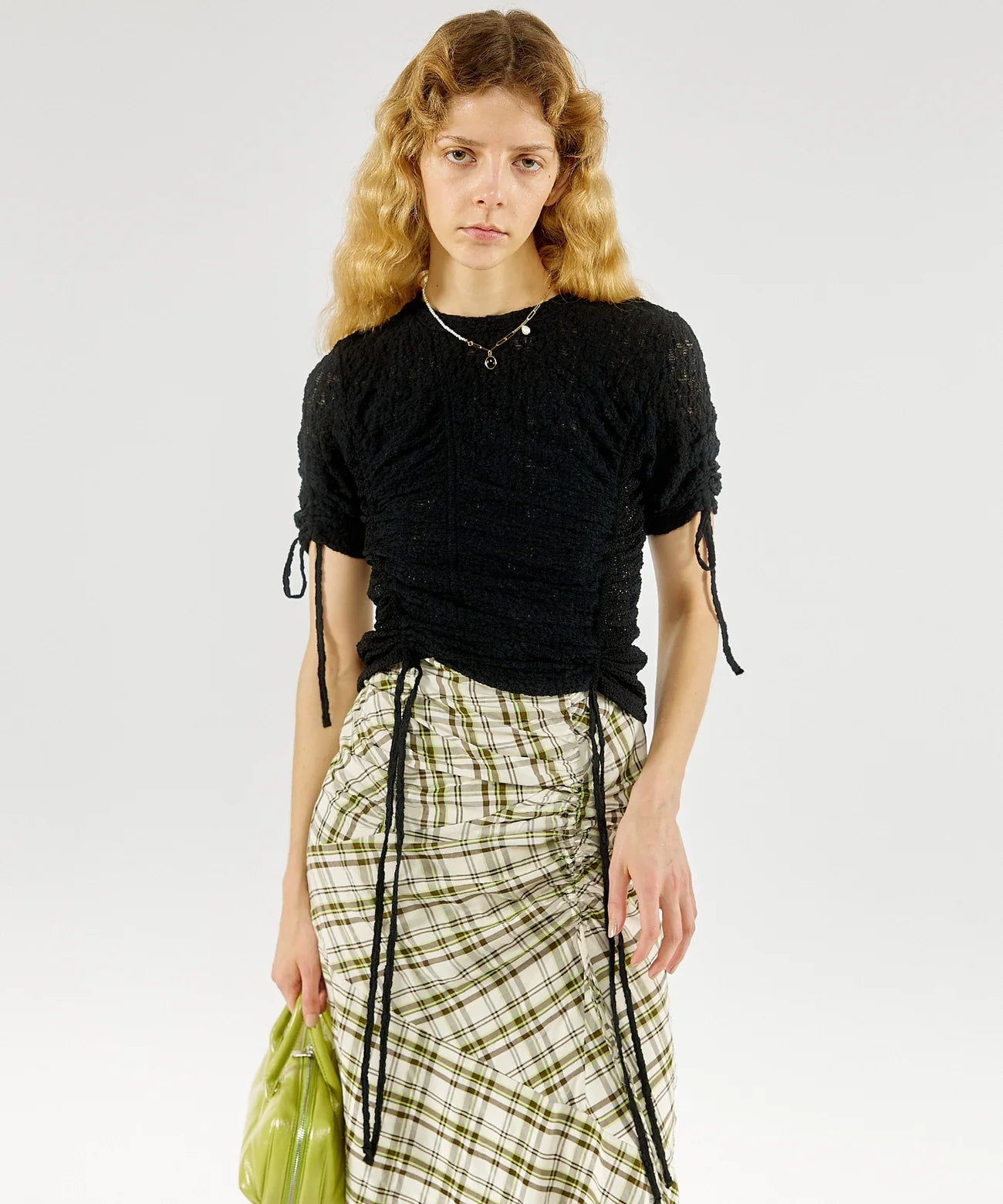 lace shirring tops