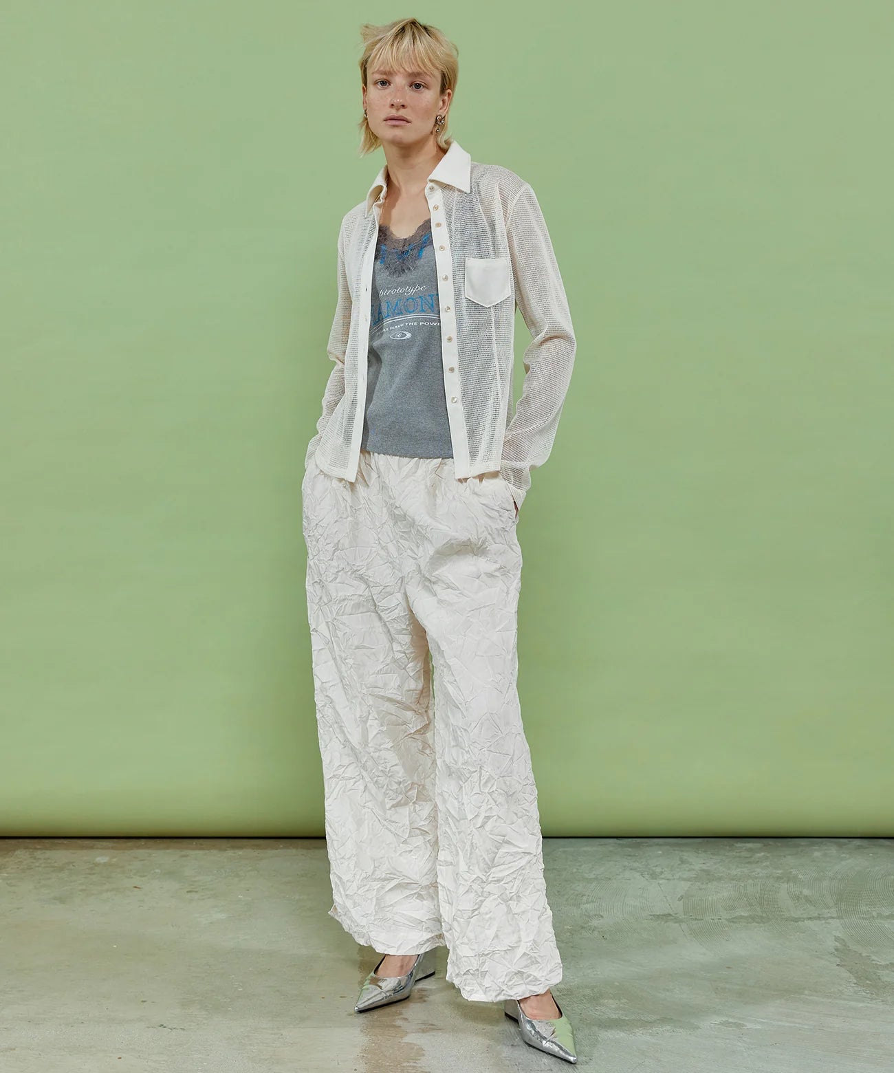 slub mesh shirt