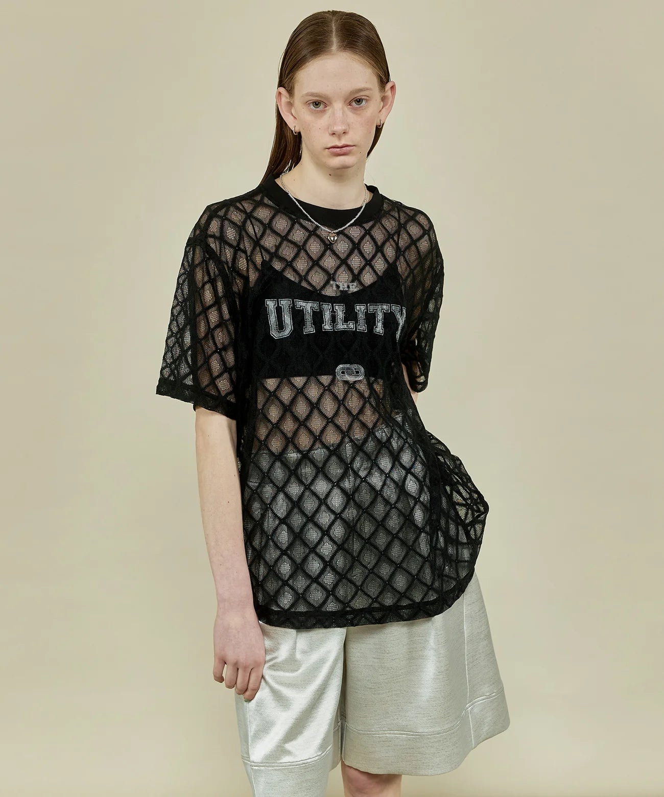 lace logo print oversized t-shirt
