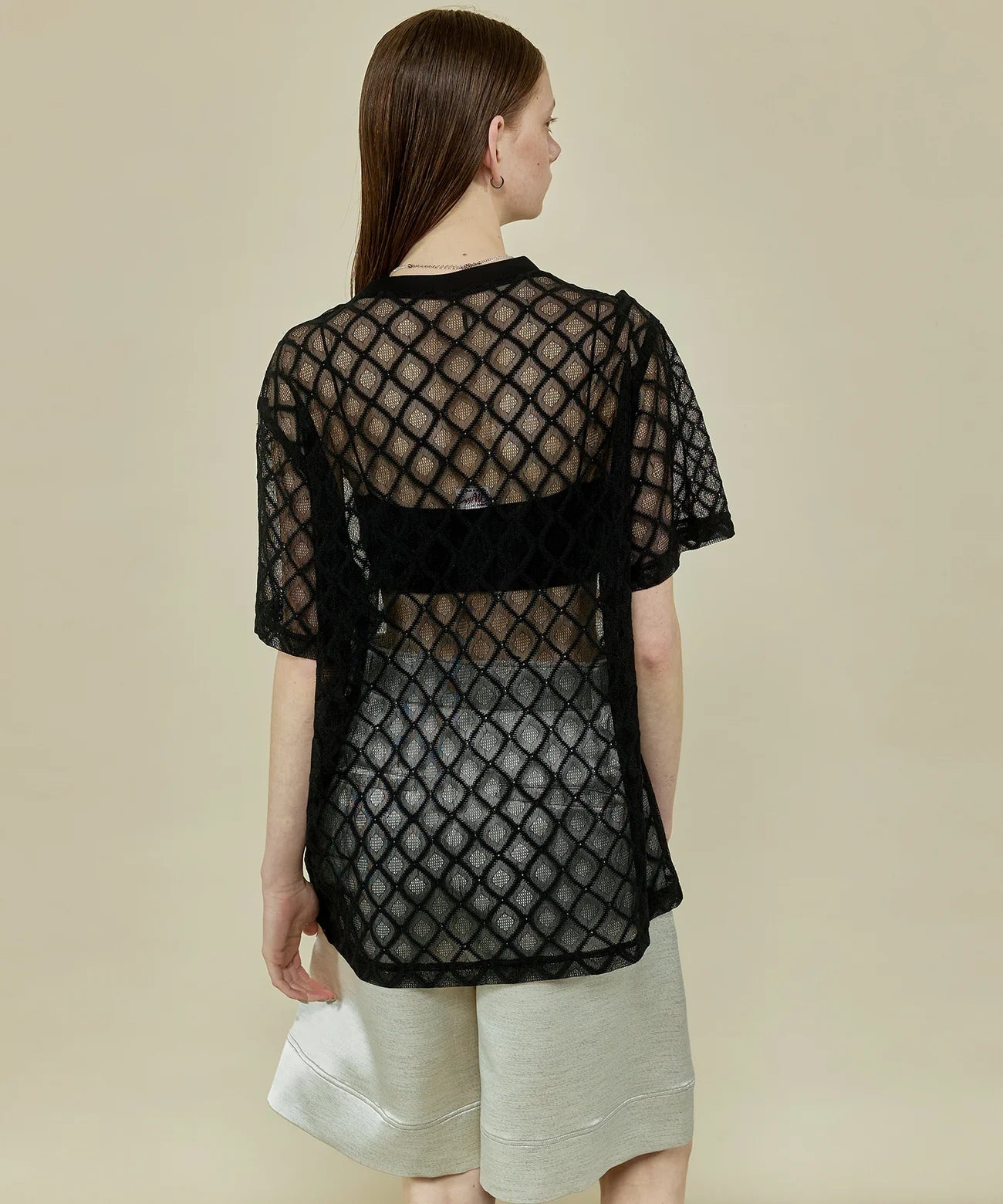 lace logo print oversized t-shirt
