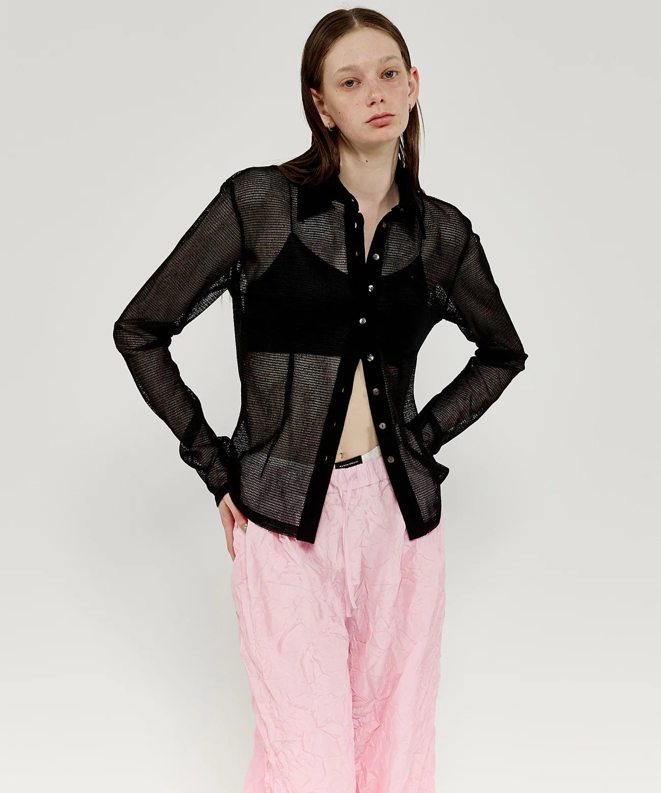 slub mesh shirt