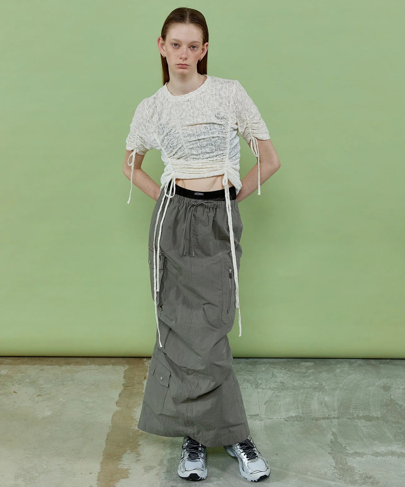 lace shirring tops