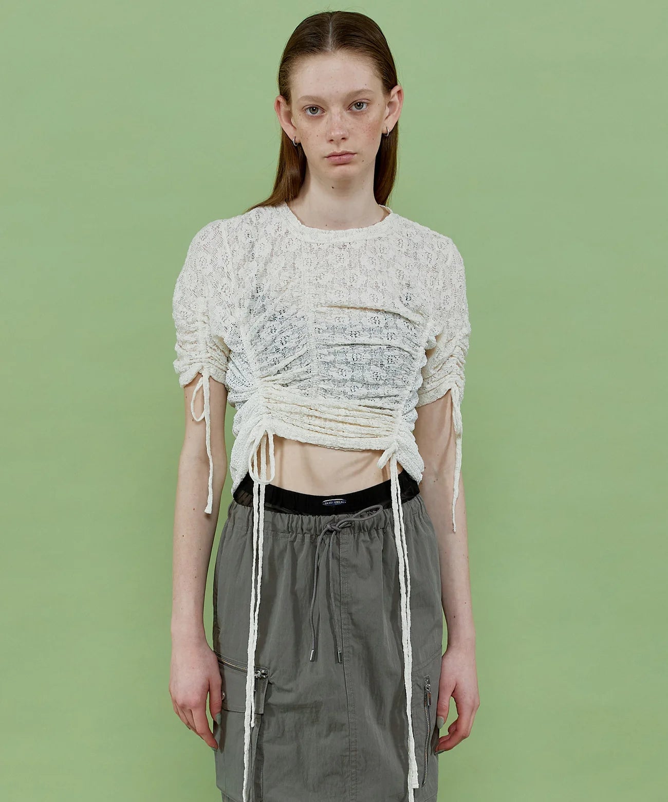 lace shirring tops