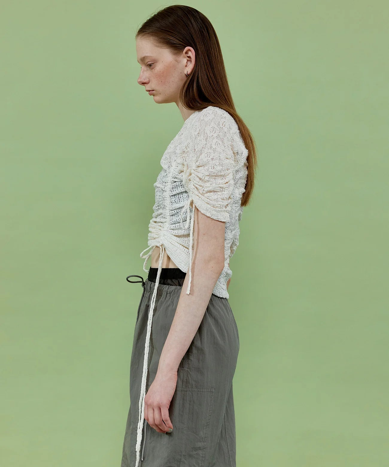lace shirring tops