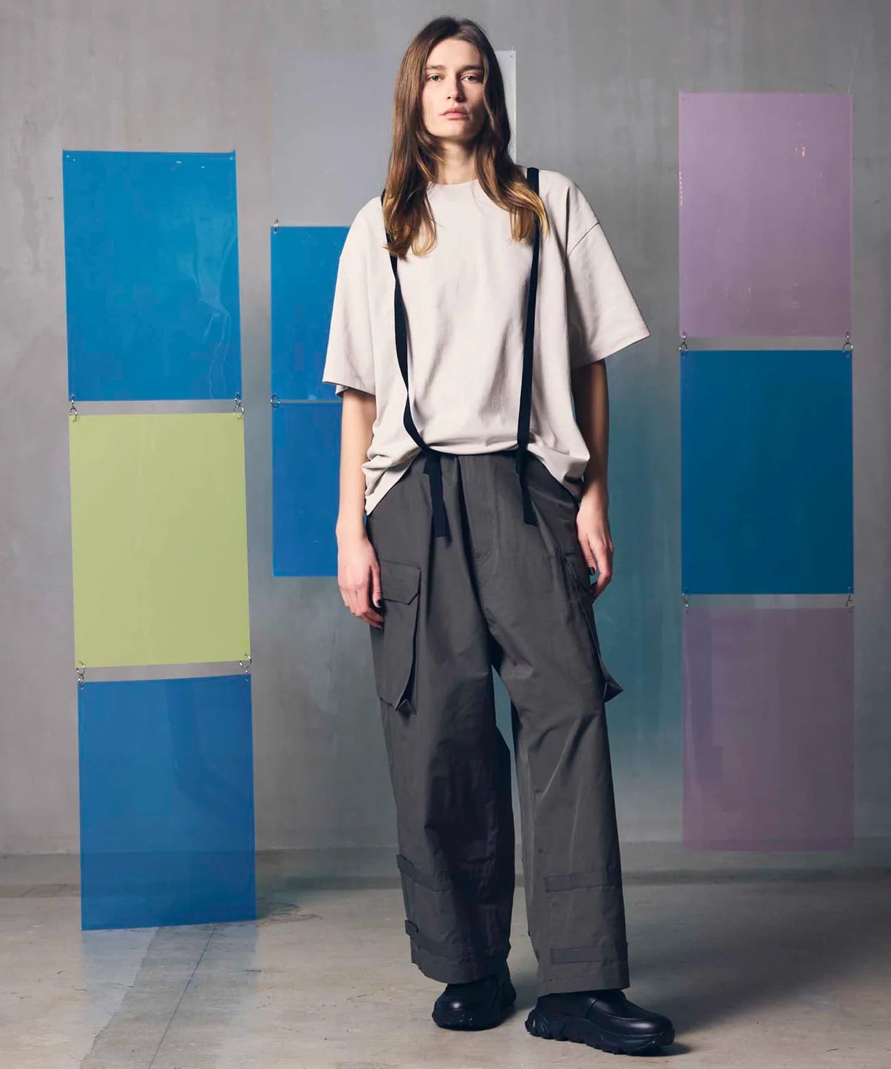 cotton cupro prime-over mock neck t-shirt