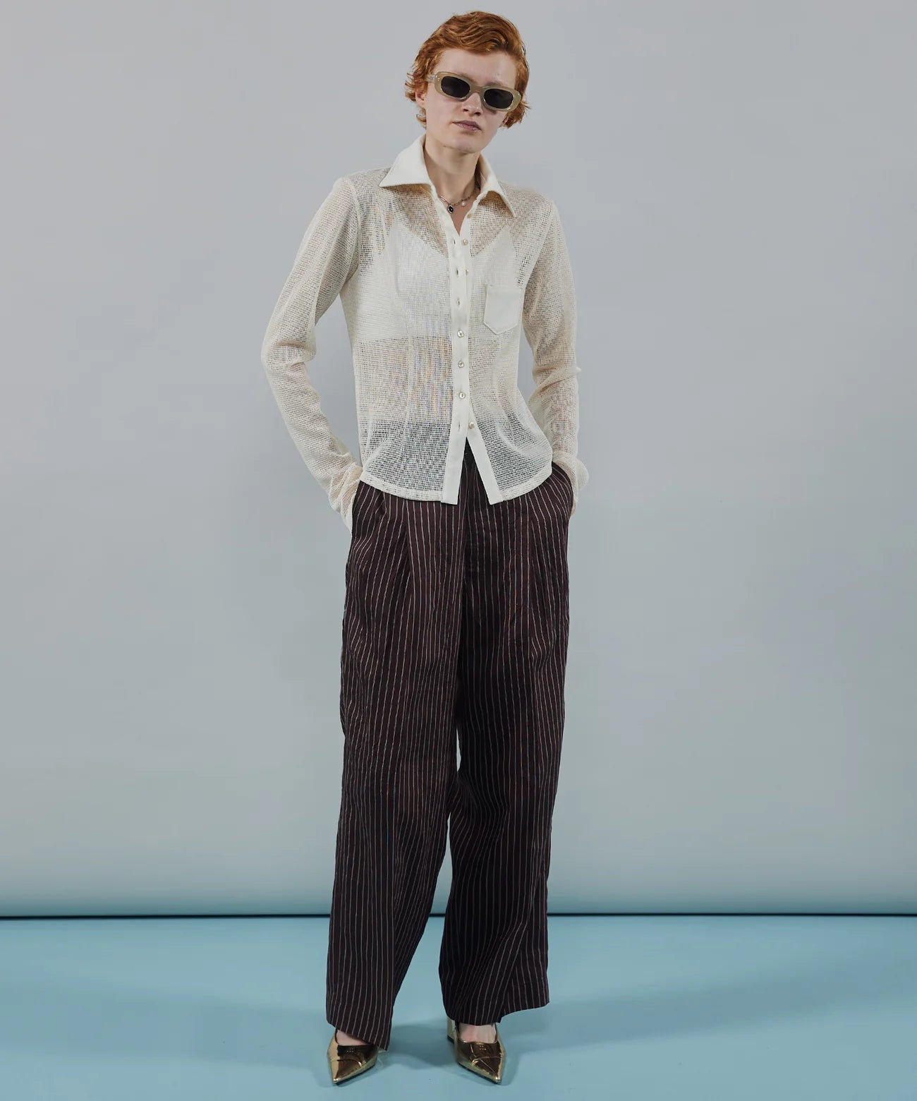 slub mesh shirt
