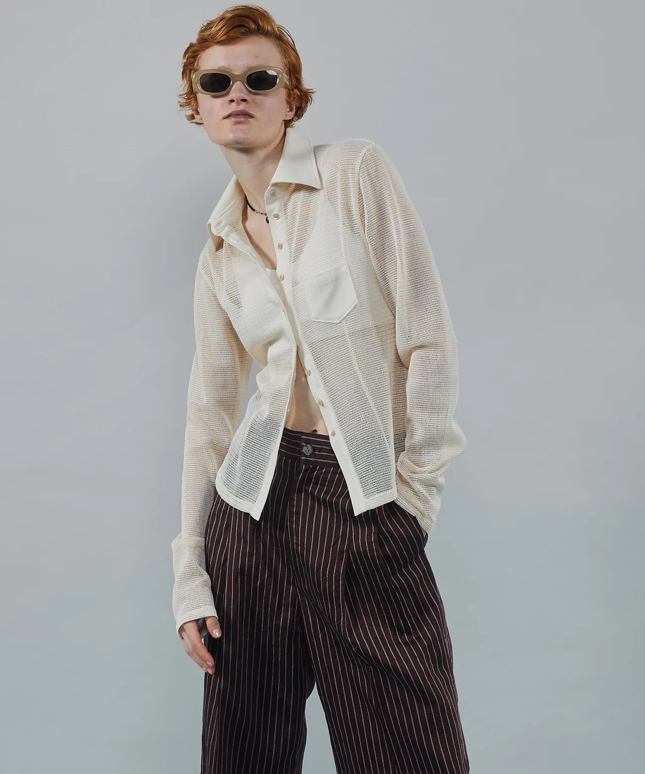 slub mesh shirt