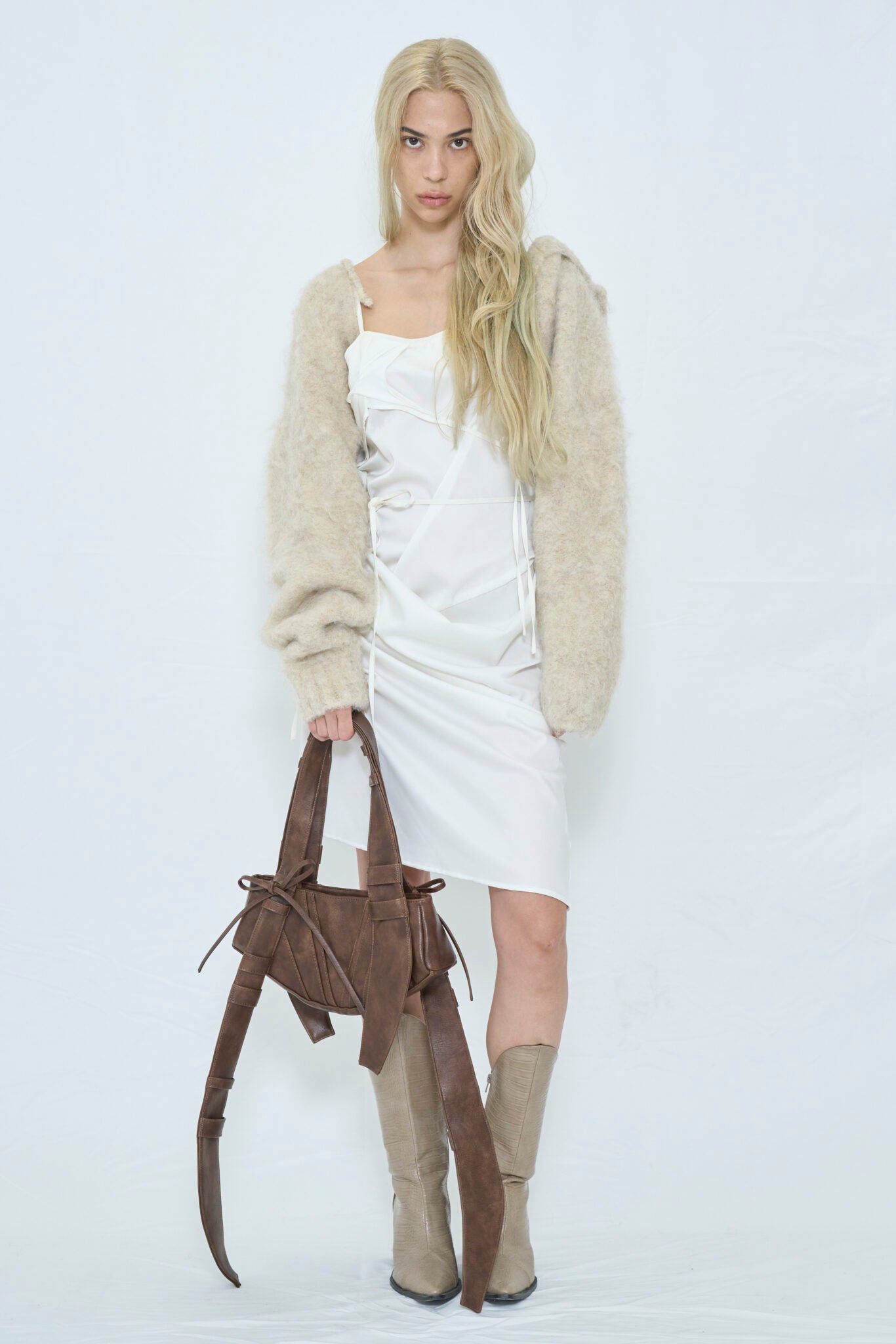 2way hooded muffler knit