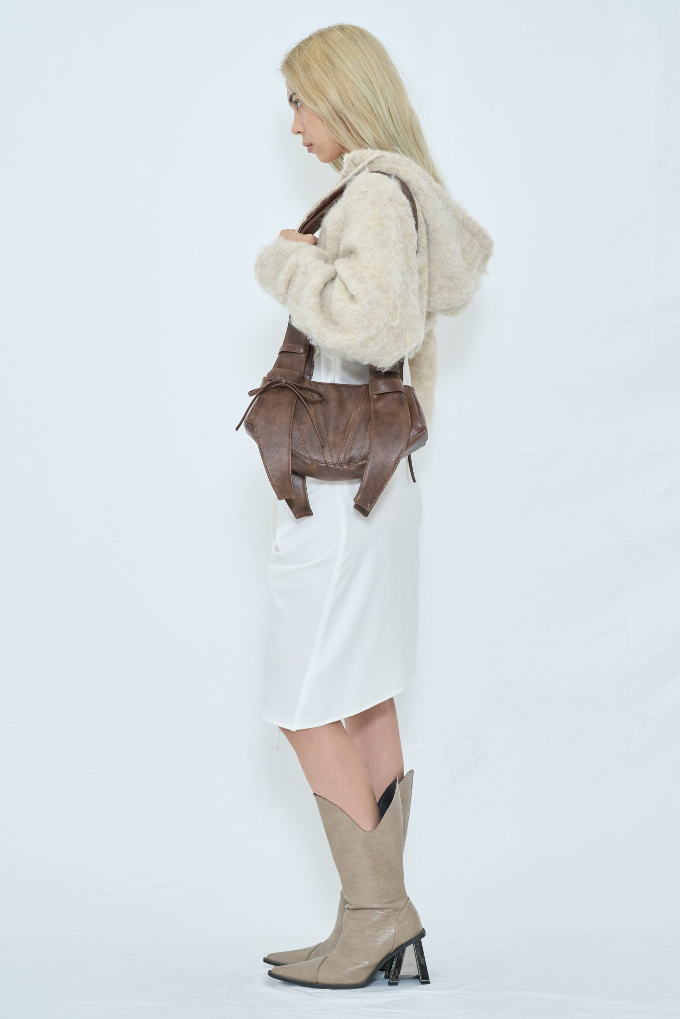 2way hooded muffler knit