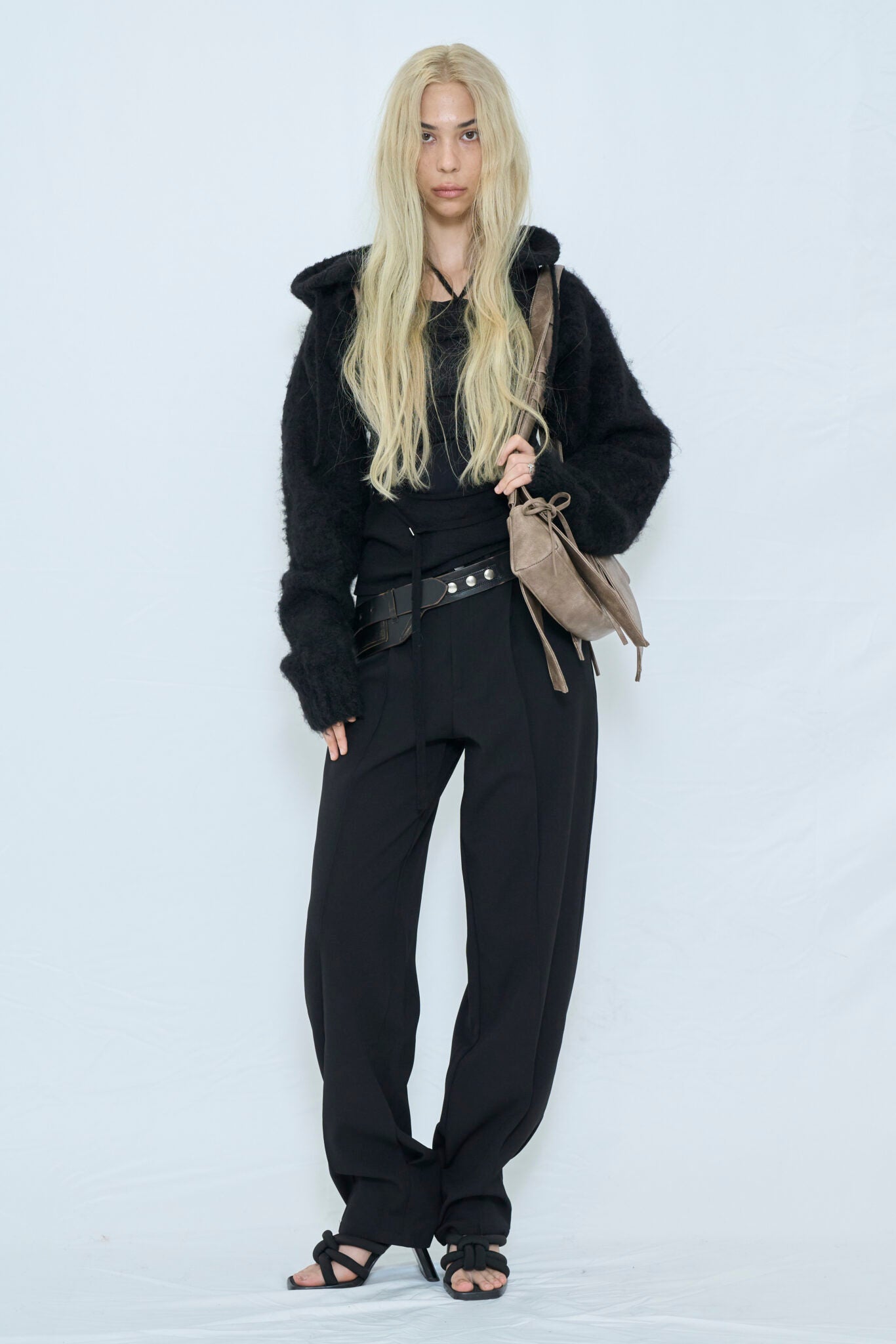 2way hooded muffler knit